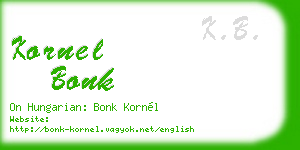 kornel bonk business card